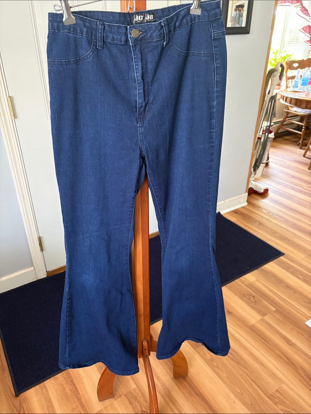 Hi Hop Dark Blue Flare Jeans - High-Rise Wide Leg